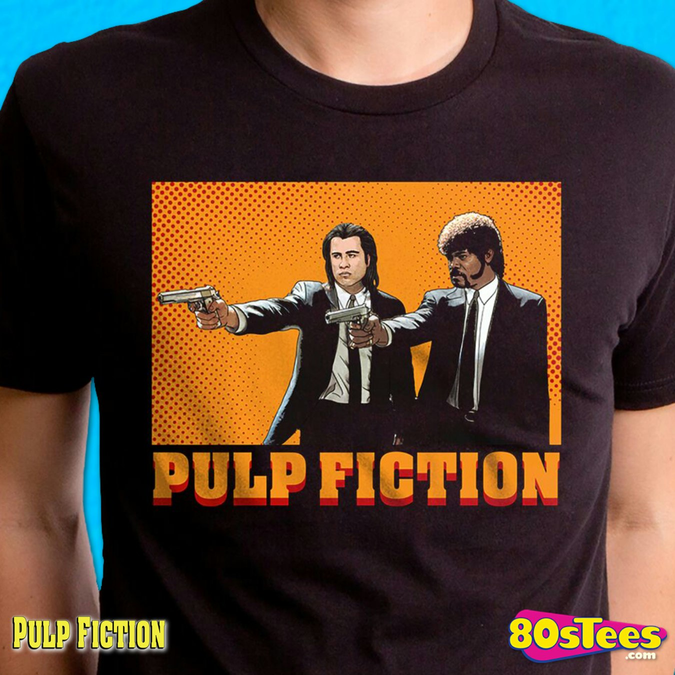 They Fiction They Live x Pulp Fiction Scene Black T-Shirt Vincent Vega Jules 